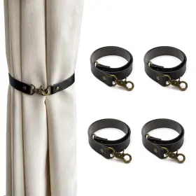 Mewuthede 616814464725 Leather Curtain Tiebacks 4pcs Buckle Holdbacks Classi