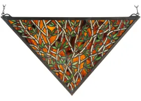 38472 Meyda Tiffany Beige/amber 21.5 Inch W X 12 H Bamboo Stained Glass Window