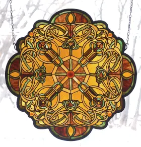 71235 Meyda Tiffany Stained Glass Window - Multicolor