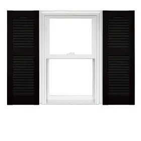 00011464002 Mid America Open Louver 14.5 Inch Vinyl Shutters 1 W X 64 H Black