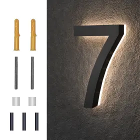 B0d56fc2g8 Midit 8 Inch Backlit Led House Numbers Waterproof Stainless Steel High
