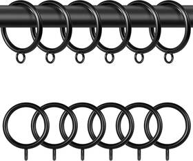 Mikniri 445052696628 Curtain Rings With Eyelets 48 Pack Metal Black For Pinch Pleat Cur
