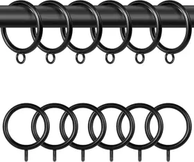 Mikniri 445052696628 Curtain Rings With Eyelets 48 Pack Metal Black For Pinch Pleat Cur