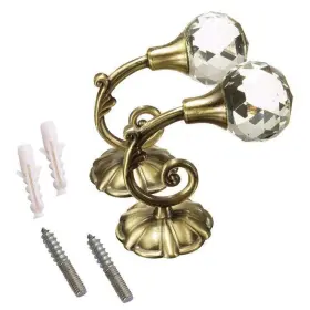 Mintata 058638748513 1 Pair Retro Crystal Curtain Holder Holdback Wall Mount Metal Window Drapery