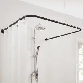 H2008b Mirooyu U Shaped Shower Curtain Rod Both Sides 24 Inch -52 Middle 31 -47 Adjustabl