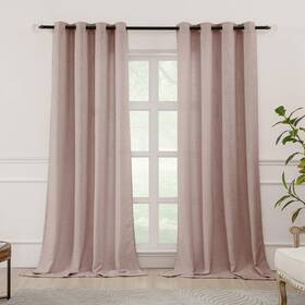Misstiam Fl84tc Terracotta Linen Window Curtain Panels With Grommets 52 Inches Width 84 Inche