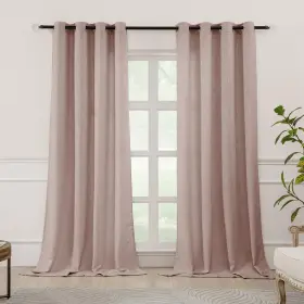Fl84tc Misstiam Terracotta Linen Window Curtain Panels With Grommets 52 Inches Width 84 Inche