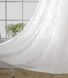 Synchkg130366 Miuco Moroccan Embroidered Semi Sheer Curtains Faux Linen Grommet Window Curt