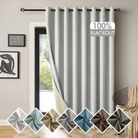 Curtain10084 Miulee Ca1p Linen 07 100% Blackout Curtain Textured For Sliding Patio Door/bedroom/li