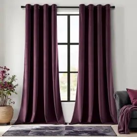 Miulee Curtains 108 33 Velvet Purple Orchid Elegant Grommet Thermal Insulated Soundp
