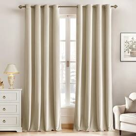 Miulee Curtains 96 25 Elegant Velvet Curtains Beige Grommet Thermal Insulated Sound