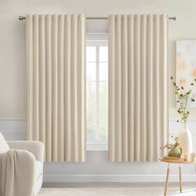 Miulee Curtains Pleat 54 15 Cream Beige Back Tab Light Blocking Curtains 54 Inches Long 2 Panels S