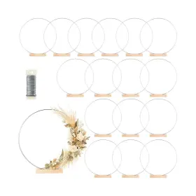 38-yard Mjrasg 738056477636 16 Pack Floral Hoop With Holders And Paddle Wire In Meta... Fast Ship