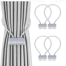 Mlyc 631161320371 4 Pack Luxurious Elegant Magnetic Curtain Tiebacks With Unique Wooden Balls