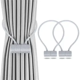 Mlyc 633337751286 Deluxe Magnetic Curtain Tiebacks With Unique Wooden Balls 2 Pcs Deco
