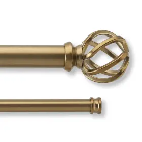 30437 Mode Premium Collection Double Curtain Rod Set With Birdcage Finials - 36 To