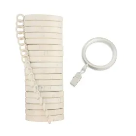 Mode 765986004588 Premium Easy Glide Curtain Rings 18 Count Metal Smooth Quiet Nylon Clips 2 Inch