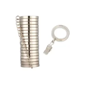 Mode 765986004656 Premium Easy Glide Small Curtain Rings 18 Count Metal With Nylon Clips 1 Inch Id