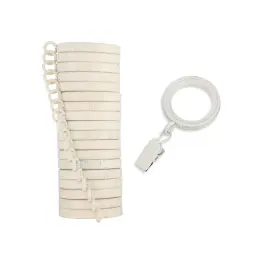 Mode 765986004670 Premium Easy Glide Small Curtain Rings 18 Count Metal With Nylon Clips 1 Inch Id