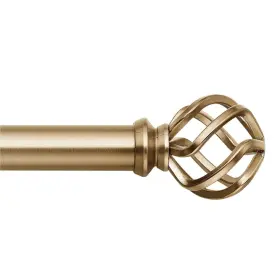 Mode 887262304363 Premium Collection 1 1/8 Inch Diameter Curtain Rod Set With Round Birdcage