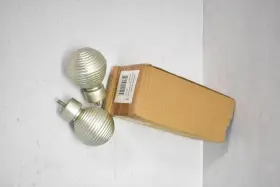Modern Layer 642470201299 1 Matte Silver Curtain Rod Finials Set Of 2 For 36-72 Inch Elegant