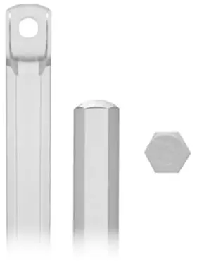 M1730 Modtek New Blind Wand/rod - Color White- High 1 Inch X 12 Inches Clear 2 Pack