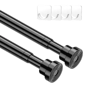Mo24-a1-05-2p Moeroter 2pcs Tension Curtain Rod 33 To 56 No Drilling Spring Adjusting Bl