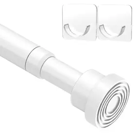 Mo24-a1-5 Moeroter Spring Curtain Rod 33 To 56 Inch Adjustable White No Drilling Non