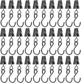 Mokife 721912610834 S Hooks Curtain Clips Black 30 Pack Metal For Hanging Drapes