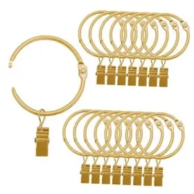 Aa99 Molytoo 2 Inch Openable Curtain Rings With Clips 18 Pack 2ftft Metal Gold