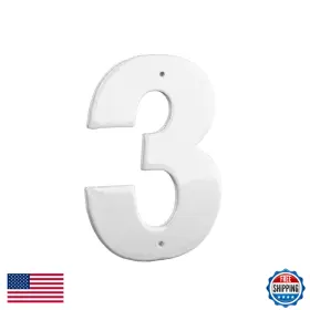 B01ci4009g Montague Metal Products 10 Aluminum House Number 3 Outdoor Plaque Medium White