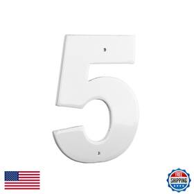 Montague Metal Products B01ci400cs 10 Aluminum House Number 5 Outdoor Plaque Medium White