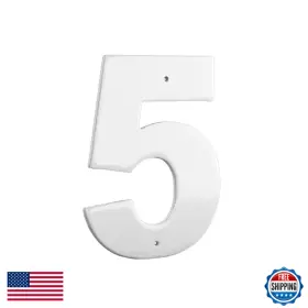 B01ci400cs Montague Metal Products 10 Aluminum House Number 5 Outdoor Plaque Medium White