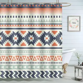 Curtain-b01 Moslion Aztec Boho Ethnic Geometric Bathroom Curtains Home Decoration Waterpr