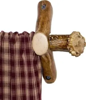 Mountain Mikes Reproductions 094922365354 Faux Antler Curtain Rod End Bases - Natural