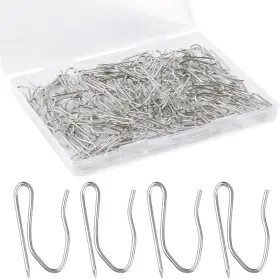 Mowpog 445009380310 140 Pcs Metal Curtain Hooks For Drapes 1.2 In Rustproof Drapery Pins Pinch