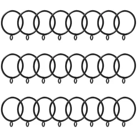 Mro190822c-0135 Mromax Curtain Rings With Eyelets 1-3/4 Inch Metal Black 45mm Inner D