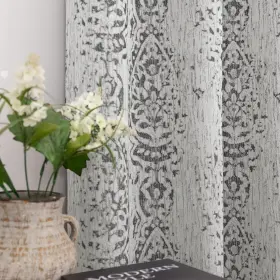 Mn-dmsg-cldk-grey-52x84 Mrs.naturall Grey And White Geometric Moroccan Patterned Curtains 84 Inches Long For Liv Inch