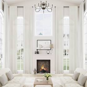 Mstexa Msclnt52156 Ivory Linen Sheer Curtains 156 Inches Long For High Ceiling Living Room Priva
