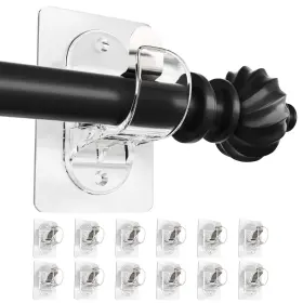Slzj0305 Muakioy Curtain Rod Holders No Drilling 12-pack Screw Self Adhesive