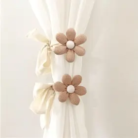 Mwrdsm 764938650729 2pcs Curtain Tiebacks Flower Ties For Drapes