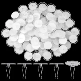Of6746-m Mxxipp 80 Pack Self-adhesive Ceiling Hooks For Hanging Sticky Damage-free No-drill