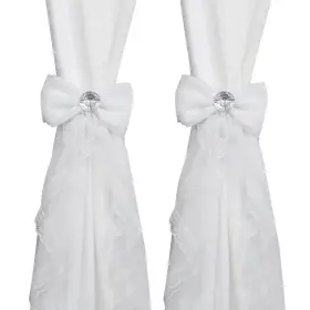 Amt00004313 My Mironey 2pcs Bowknot Curtain Tiebacks White Strap Holdbacks Decora