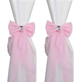 Amt00004314 My Mironey 2pcs Bowknot Curtain Tiebacks Pink Strap Holdbacks Decorative Curta Inch
