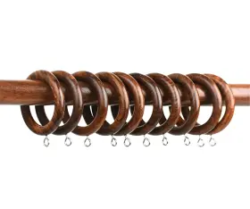 Hl-014 Naaz Wood Arts Wooden Curtain Rings 2.5 Inch Brown Color 12 Pcs Rosewood Rus