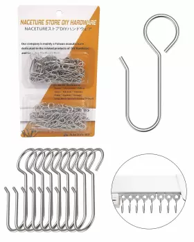 Naceture 850050322269 Metal Curtain Hooks For Drapes 100 Pack Drapery Track H