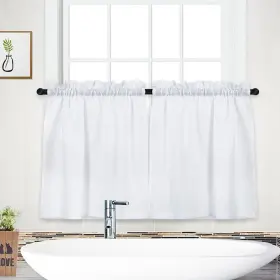Nanan 196336424327 Waffle Woven Textured Short Curtains For Bathroom Waterproof Window Cov