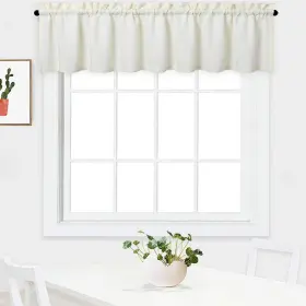 Waffleivory15 Nanan Curtain Valance Waffle Weave Waterproof Window For Bathroom R
