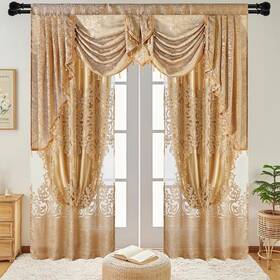 Napearl 2b-zsbq-th001 Zg010 Luxury Jacquard Curtains And A Valance For Living Room Dining C