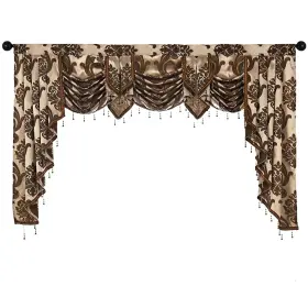 3b-zsbq-smt303-br-70x40 Napearl Waterfall Valance For Windows-damask Window With Swags Decor